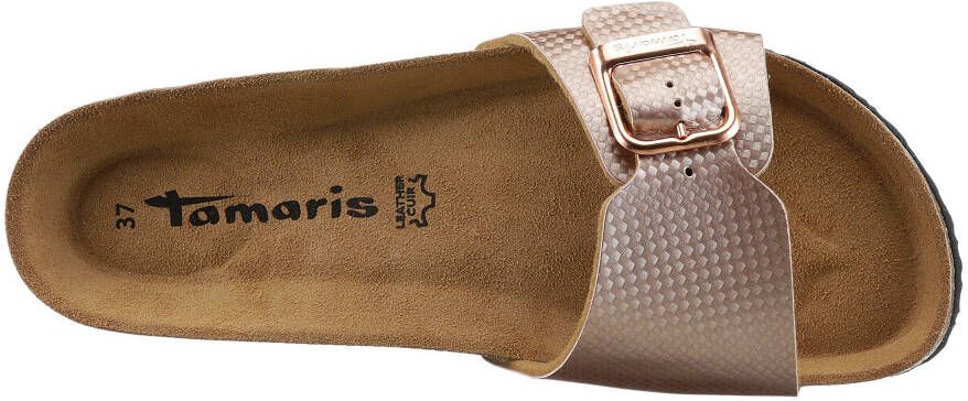 Tamaris Slippers zomerschoen slippers in metallic-look