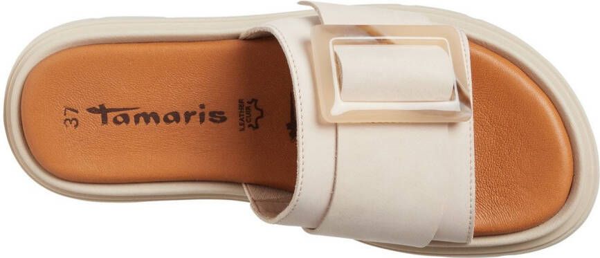 Tamaris Slippers Plateauzool zomerschoen met modieuze siersluiting