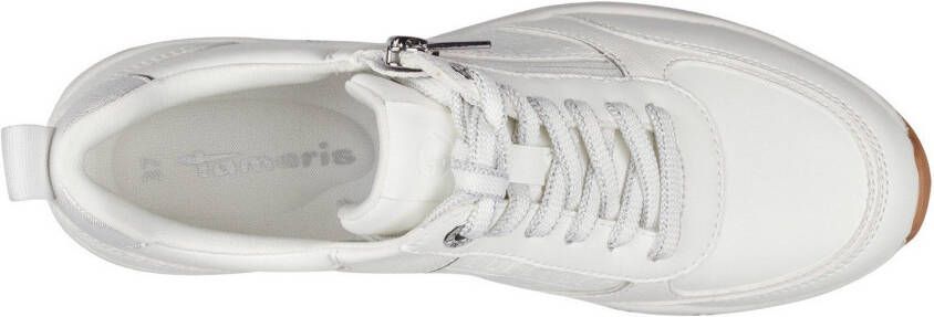 Tamaris Sneakers met sleehak vrijetijdsschoen lage schoen veterschoen met buitenrits