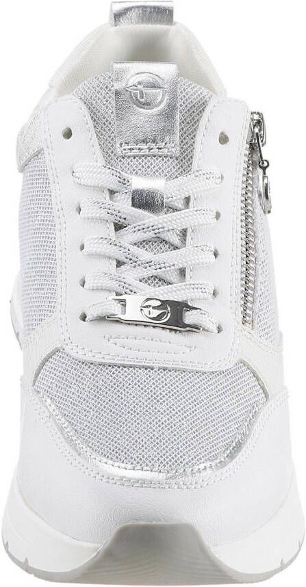Tamaris Sneakers met sleehak Almina vrijetijdsschoen halfschoen in smalle vorm vegan verwerking