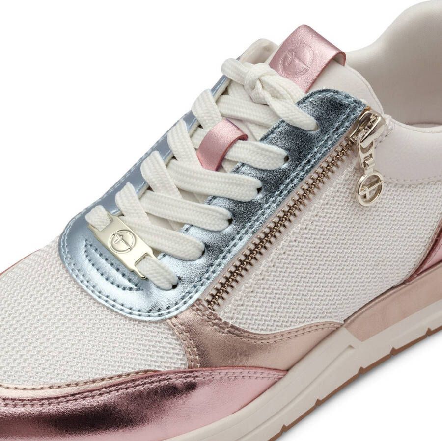 Tamaris Sneakers met sleehak Almina vrijetijdsschoen lage schoen veterschoen in smalle vorm