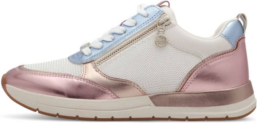 Tamaris Sneakers met sleehak Almina vrijetijdsschoen lage schoen veterschoen in smalle vorm