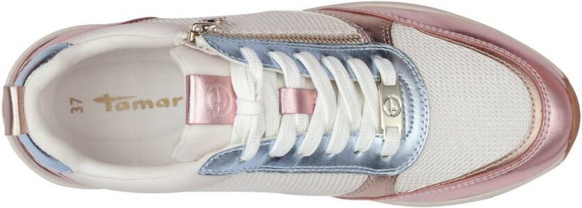 Tamaris Sneakers met sleehak Almina vrijetijdsschoen lage schoen veterschoen in smalle vorm