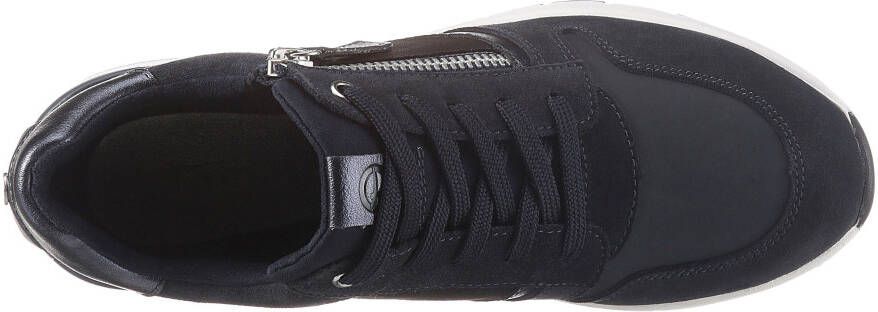 Tamaris Sneakers met sleehak Rea in trendy materialenmix