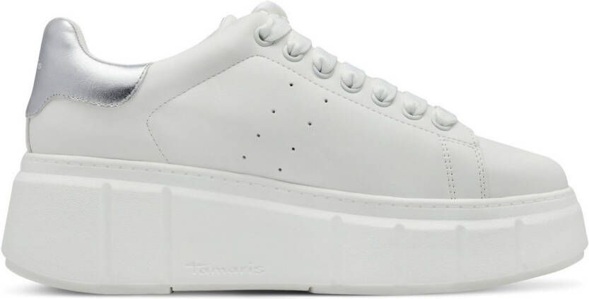 Tamaris Sneakers met sleehak veterschoenen lage schoen vrijetijdsschoenen met gaatjespatroon