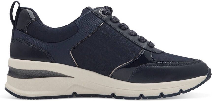 Tamaris Sneakers met sleehak vrijetijdsschoen lage schoen veterschoen met buitenrits