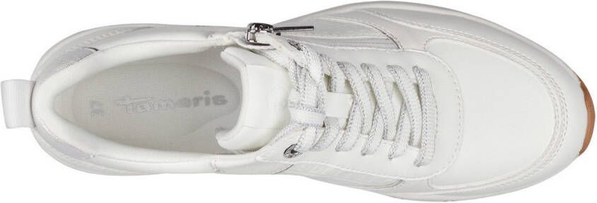 Tamaris Sneakers met sleehak vrijetijdsschoen lage schoen veterschoen met buitenrits