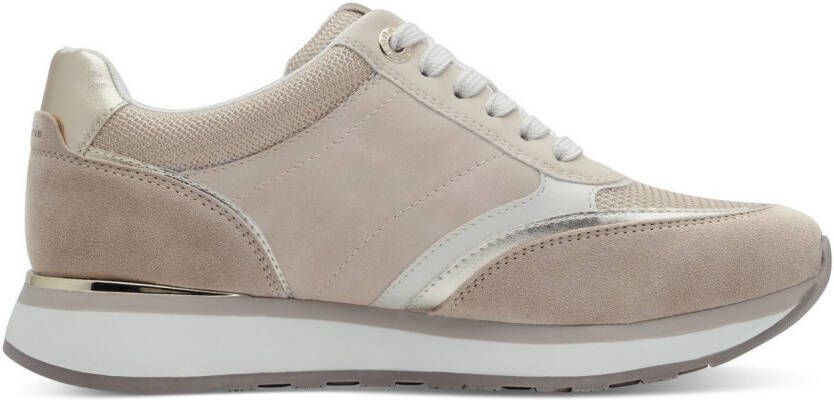 Tamaris Sneakers met sleehak vrijetijdsschoen lage schoen veterschoen met contrastafwerkingen
