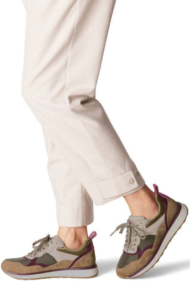 Tamaris Sneakers met sleehak vrijetijdsschoen lage schoen veterschoen met contrastafwerkingen