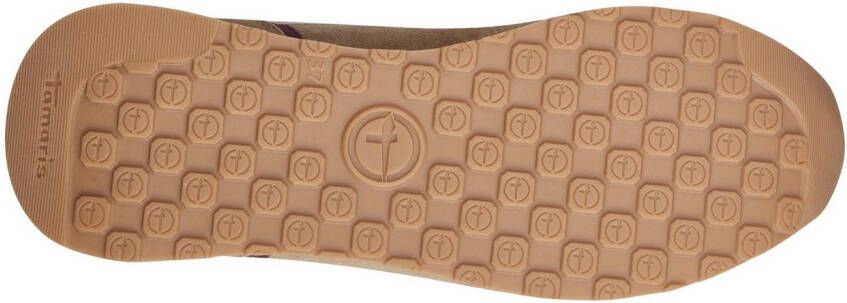 Tamaris Sneakers met sleehak vrijetijdsschoen lage schoen veterschoen met contrastafwerkingen