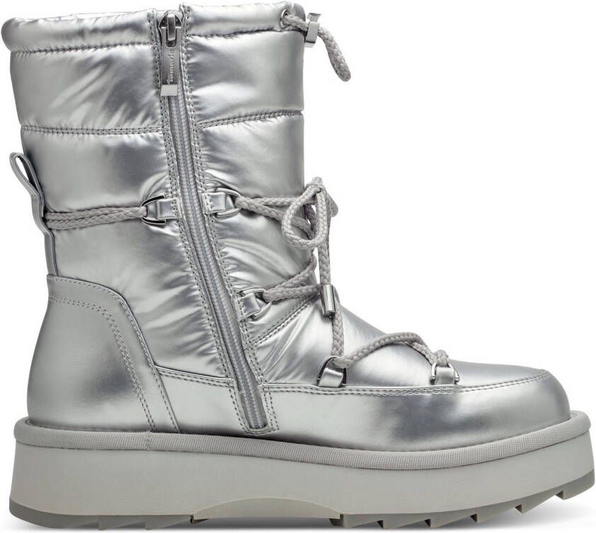 Tamaris Snowboots met duo-tex-uitrusting en opgestikte vetersluiting