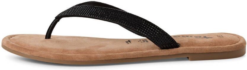 Tamaris Teenslippers zomerschoen dianette bezet met fonkelende strasssteentjes