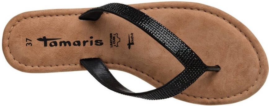 Tamaris Teenslippers zomerschoen dianette bezet met fonkelende strasssteentjes