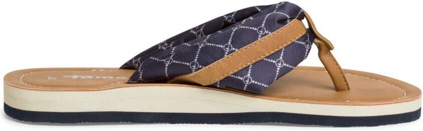 Tamaris Teenslippers Avril zomerschoenen flats slippers met t-logo hanger