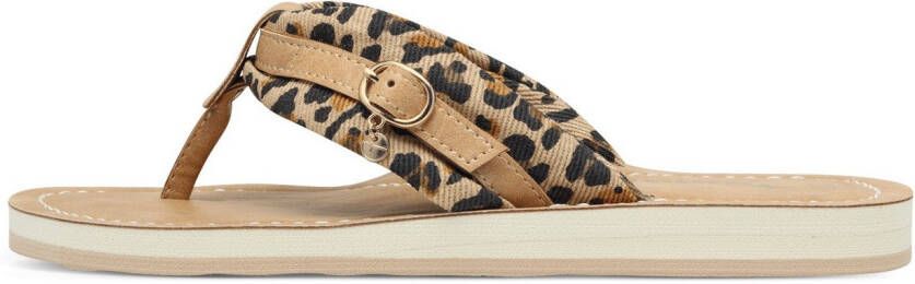 Tamaris Teenslippers Avril zomerschoenen flats slippers met t-logo hanger