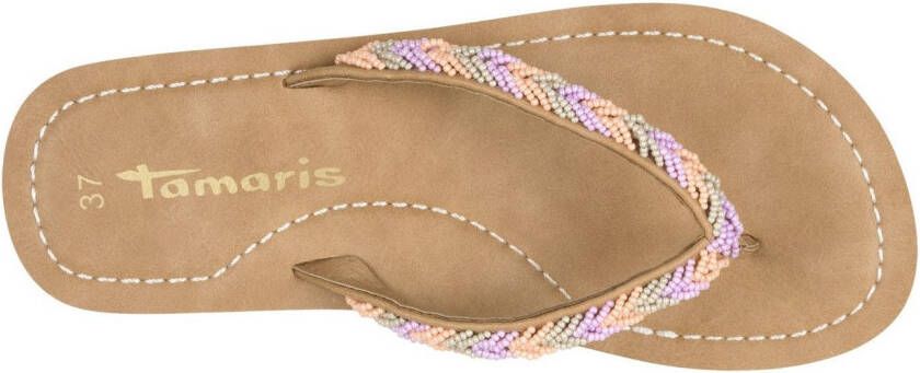 Tamaris Teenslippers zomerschoen slippers strandschoen in vlechtlook