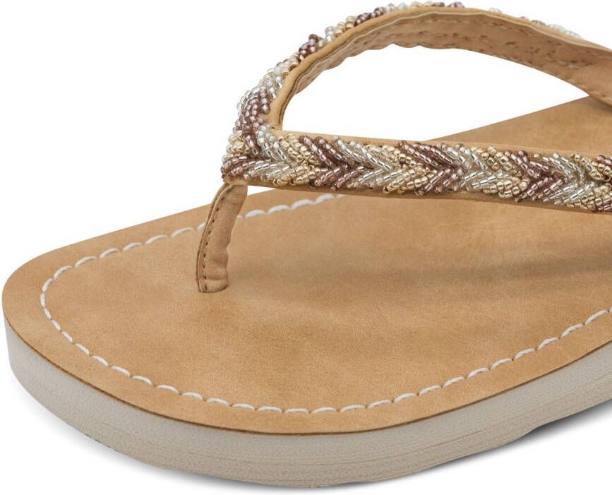 Tamaris Teenslippers zomerschoen slippers strandschoen in vlechtlook