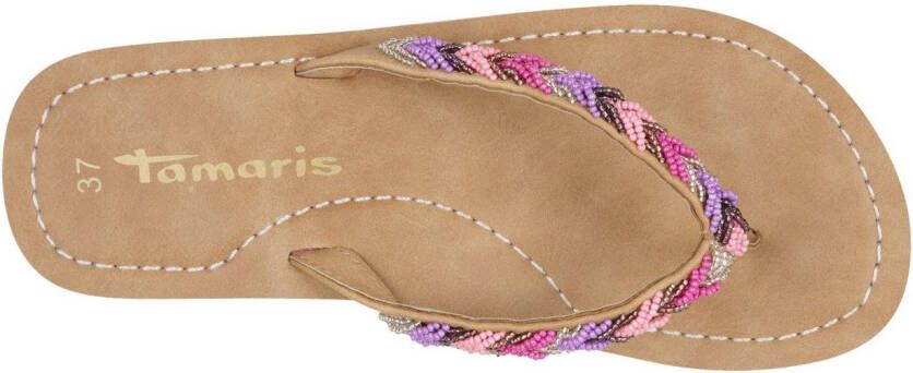 Tamaris Teenslippers zomerschoen slippers strandschoen in vlechtlook