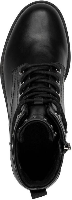 Tamaris Veterlaarsjes blokhak veterboots bezet met studs op de schachtrand - Foto 6