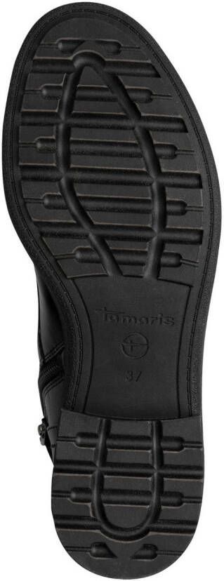 Tamaris Veterlaarsjes blokhak veterboots bezet met studs op de schachtrand - Foto 5