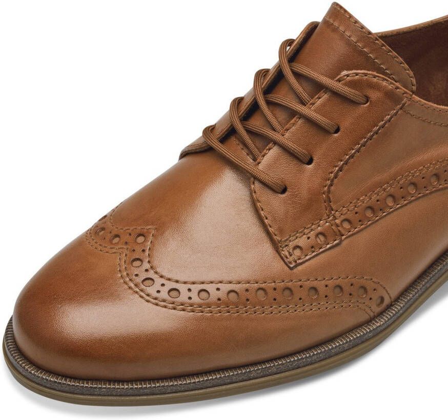 Tamaris Veterschoenen blokhak businessschoen lage schoen met lyra-perforatie