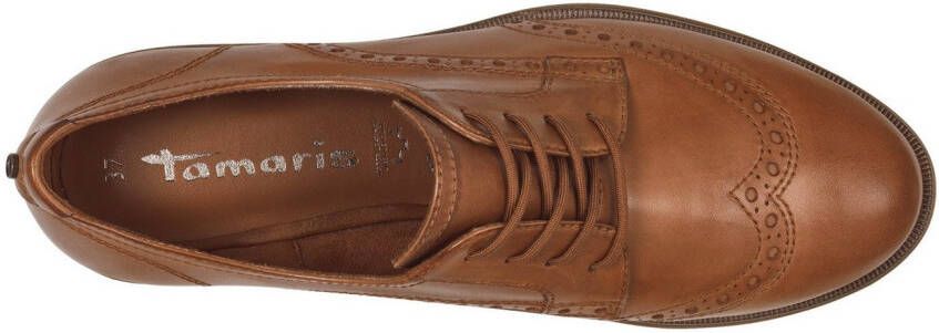 Tamaris Veterschoenen blokhak businessschoen lage schoen met lyra-perforatie