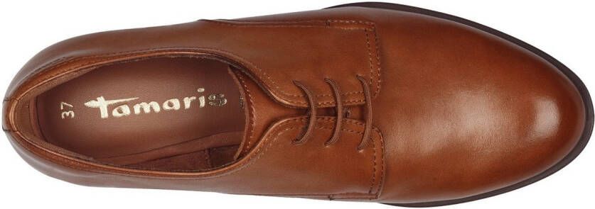 Tamaris Veterschoenen blokhak lage schoen zakelijke schoen met sierstiksels
