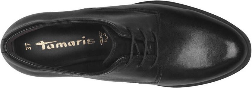 Tamaris Veterschoenen blokhak lage schoen zakelijke schoen met sierstiksels