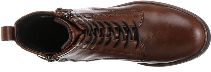 Tamaris Veterschoenen blokhak veterschoen combat-boots met contrast-raamnaad