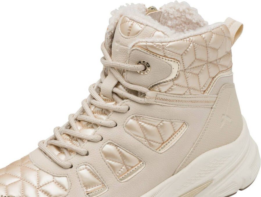 Tamaris Winterlaarzen sleehak veterboots met afgesteppte wattaties - Foto 4