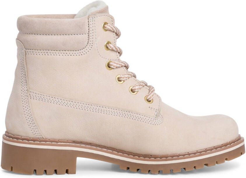 Tamaris Winterlaarzen blokhak veterschoenen outdoorschoen met duo-tex-uitrusting