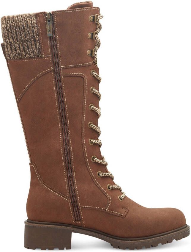 Tamaris Winterlaarzen hakken veterschoenen lange laarzen vegan-verwerking