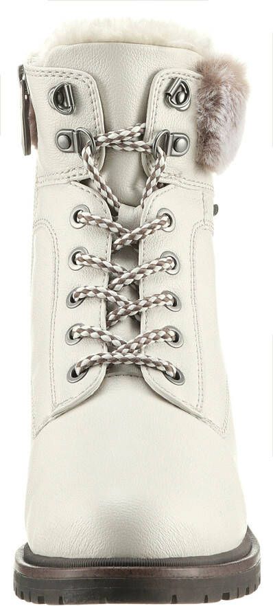 Tamaris Winterlaarzen hakken winter-enkellaars veterschoenen in vegan-verwerking