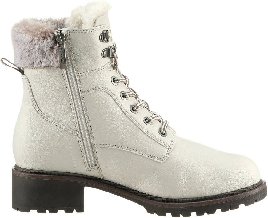 Tamaris Winterlaarzen hakken winter-enkellaars veterschoenen in vegan-verwerking