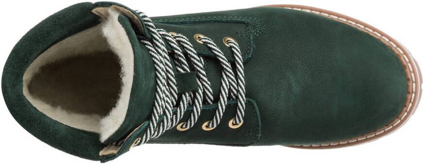 Tamaris Winterlaarzen blokhak veterschoenen outdoorschoen met duo-tex-uitrusting