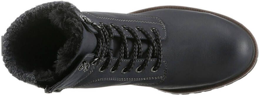 Tamaris Winterlaarzen blokhak veterschoenen winter enkellaars met duo tex-uitrusting