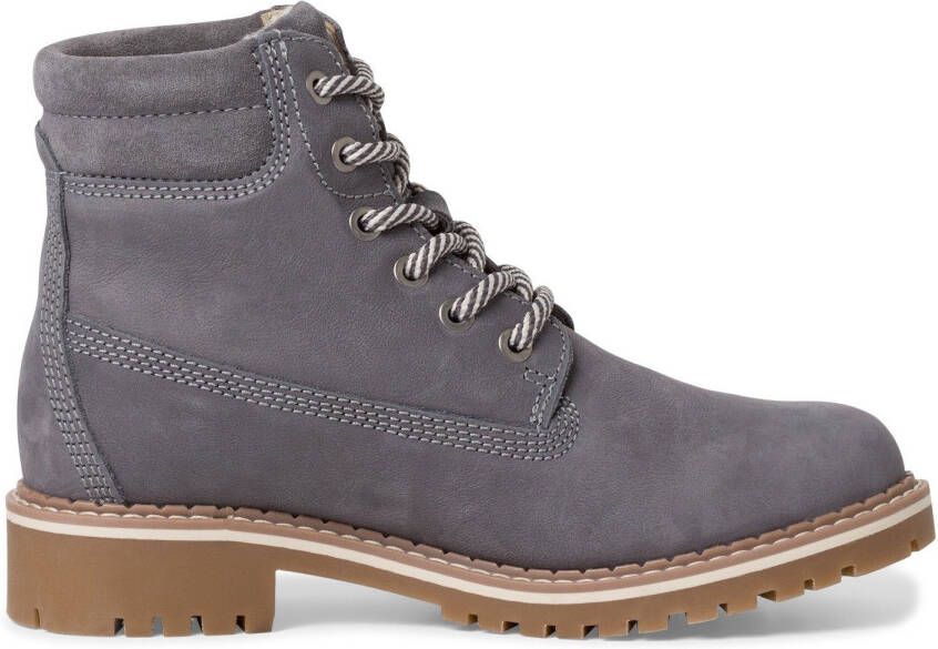 Tamaris Winterlaarzen blokhak veterschoenen outdoorschoen met duo-tex-uitrusting