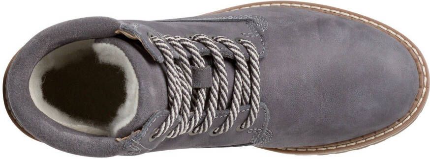 Tamaris Winterlaarzen blokhak veterschoenen outdoorschoen met duo-tex-uitrusting