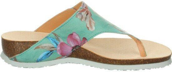 Think! Teenslippers Julia tricothak zomerschoen pantoffels met een licht glanzende look