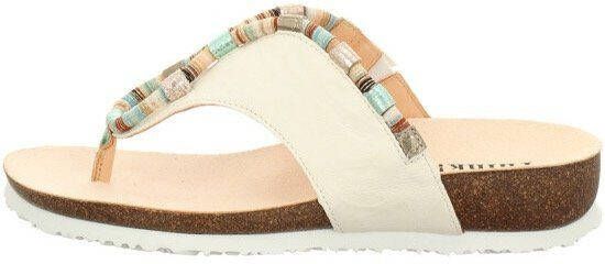 Think! Teenslippers Julia sleehak zomerschoen pantoffels met kleurrijke decoratieve elementen