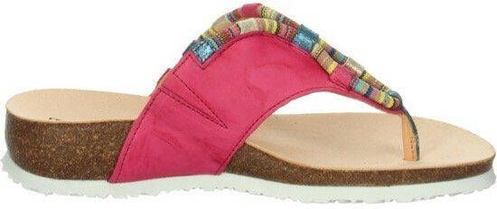 Think! Teenslippers Julia sleehak zomerschoen pantoffels met kleurrijke decoratieve elementen