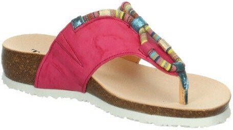 Think! Teenslippers Julia sleehak zomerschoen pantoffels met kleurrijke decoratieve elementen