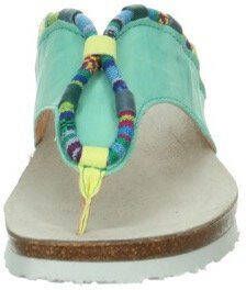 Think! Teenslippers Julia sleehak zomerschoen pantoffels met kleurrijke decoratieve elementen