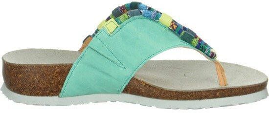 Think! Teenslippers Julia sleehak zomerschoen pantoffels met kleurrijke decoratieve elementen