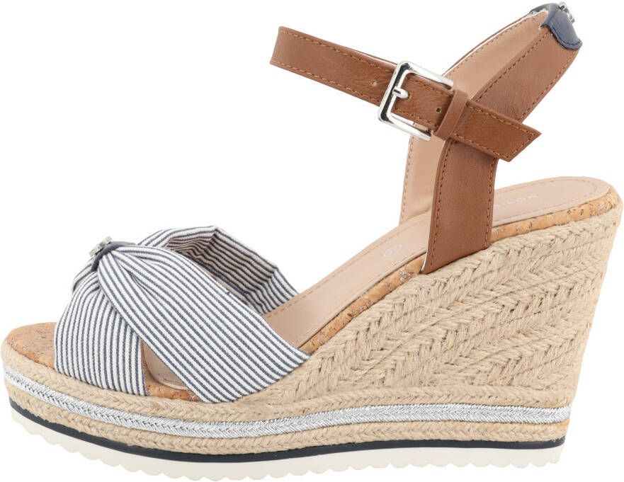 Tom Tailor Highheel sandaaltjes Valeria zomerschoen sandaal wig hak met gepolsterde binnenzool