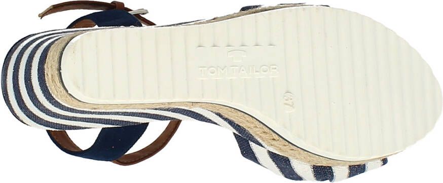 Tom Tailor Highheel sandaaltjes Valeria zomerschoen sandaal wig hak in streep-look