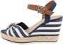 Tom Tailor Highheel sandaaltjes Valeria zomerschoen sandaal wig hak in streep-look - Thumbnail 7