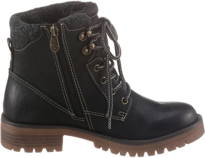 Tom Tailor Hoge veterschoenen met contrasterende stiksels