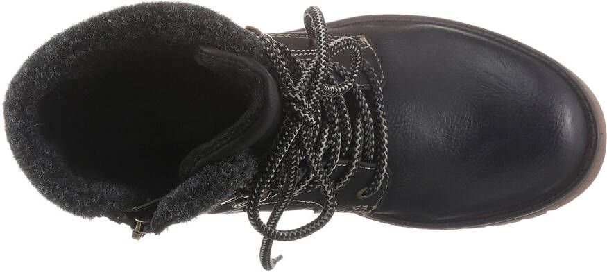 Tom Tailor Hoge veterschoenen met contrasterende stiksels