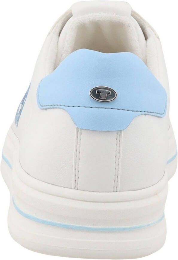 Tom Tailor Plateausneakers lage schoen vrijetijdsschoen veterschoen contrastafwerking op de hiel
